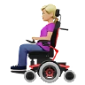 Woman In Motorized Wheelchair: Medium-Light Skin Tone Emoji 👩🏼‍🦼 image - Apple style