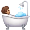 Person Taking Bath: Medium Skin Tone Emoji 🛀🏽 image - Samsung style