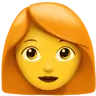 Woman: Red Hair Emoji 👩‍🦰 image - Apple style