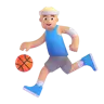 Man Bouncing Ball: Medium-Light Skin Tone Emoji ⛹🏼‍♂️ image - Microsoft 3D Fluent style