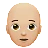 Person: Medium-Light Skin Tone, Bald