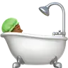 Person Taking Bath: Medium-Dark Skin Tone Emoji 🛀🏾 image - Apple style