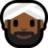 Person Wearing Turban: Medium-Dark Skin Tone Emoji 👳🏾 image - Microsoft Windows 10 Segoe UI Emoji style
