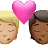 Kiss: Person, Person, Medium-Light Skin Tone, Medium-Dark Skin Tone