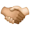 Handshake: Medium Skin Tone, Light Skin Tone Emoji 🫱🏽‍🫲🏻 image - Samsung style
