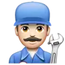 Man Mechanic: Light Skin Tone Emoji 👨🏻‍🔧 image - WhatsApp style