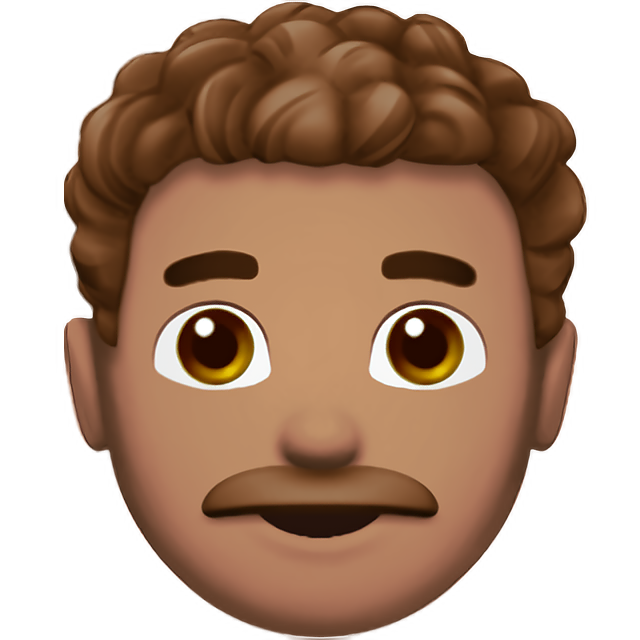 Man: Medium Skin Tone, Curly Hair