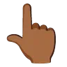 Backhand Index Pointing Up: Medium-Dark Skin Tone Emoji 👆🏾 image - Google Noto Color Animated style