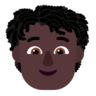 Person: Dark Skin Tone, Curly Hair Emoji 🧑🏿‍🦱 image - Microsoft Classic 2D style