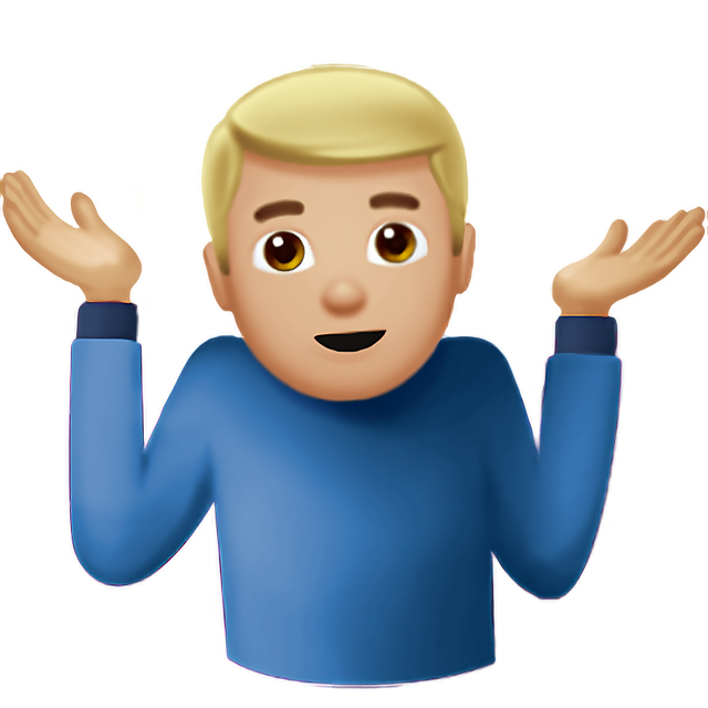 Man Shrugging: Medium-Light Skin Tone
