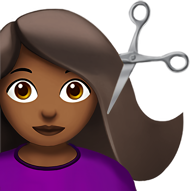 Woman Getting Haircut: Medium-Dark Skin Tone