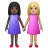 Women Holding Hands: Dark Skin Tone, Medium-Light Skin Tone Emoji 👩🏿‍🤝‍👩🏼 image - Samsung style