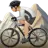 Person Mountain Biking: Medium-Light Skin Tone