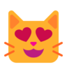 Cara de gato sonriente con ojos de corazón Emoji 😻 image - Microsoft Classic 2D style
