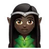 Woman Elf: Dark Skin Tone Emoji 🧝🏿‍♀️ image - WhatsApp style