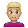 Man Frowning: Medium-Light Skin Tone Emoji 🙍🏼‍♂️ image - WhatsApp style