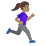 Woman Running Facing Right: Medium Skin Tone Emoji 🏃🏽‍♀️‍➡️ image - Google Noto Color style