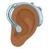 Ear With Hearing Aid: Medium-Dark Skin Tone Emoji 🦻🏾 image - Google Noto Color style
