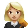 Woman Judge: Medium-Light Skin Tone Emoji 👩🏼‍⚖️ image - Apple style