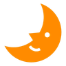 First Quarter Moon with Face Emoji 🌛 image - Docomo style