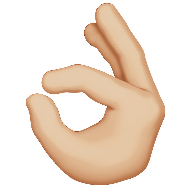 Ok Hand: Medium-Light Skin Tone
