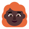 Woman: Dark Skin Tone, Red Hair Emoji 👩🏿‍🦰 image - Microsoft Classic 2D style