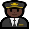 Man Pilot: Dark Skin Tone Emoji 👨🏿‍✈️ image - Microsoft Windows 10 Segoe UI Emoji style