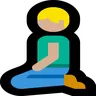 Person Kneeling: Medium-Light Skin Tone Emoji 🧎🏼 image - Microsoft Windows 10 Segoe UI Emoji style