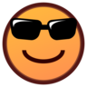 Uśmiechnięta twarz z okularami przeciwsłonecznymi Emoji 😎 image - Emojidex style
