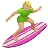 Woman Surfing: Medium-Light Skin Tone