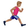 Man Running Facing Right: Medium Skin Tone Emoji 🏃🏽‍♂️‍➡️ image - Apple style