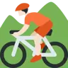 Person Mountain Biking: Light Skin Tone Emoji 🚵🏻 image - Twitter / X (Twemoji) style