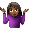 Woman Shrugging: Medium-Dark Skin Tone Emoji 🤷🏾‍♀️ image - Apple style