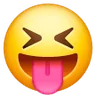 Rosto com a língua presa e os olhos bem fechados Emoji 😝 image - Samsung style