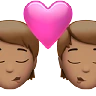 Kiss: Medium Skin Tone Emoji 💏🏽 image - Apple style
