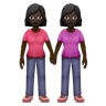 Women Holding Hands: Dark Skin Tone Emoji 👭🏿 image - Huawei Harmony OS style