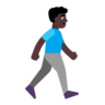 Man Walking Facing Right: Dark Skin Tone Emoji 🚶🏿‍♂️‍➡️ image - Microsoft Classic 2D style