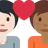 Couple With Heart: Person, Person, Light Skin Tone, Medium-Dark Skin Tone