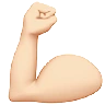 Flexed Biceps: Light Skin Tone Emoji 💪🏻 image - Apple style