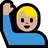 Man Raising Hand: Medium-Light Skin Tone