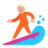 Person Surfing: Medium-Light Skin Tone