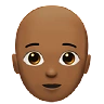 Person: Medium-Dark Skin Tone, Bald Emoji 🧑🏾‍🦲 image - Apple style