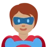 Superhero: Medium Skin Tone Emoji 🦸🏽 image - Twitter / X (Twemoji) style