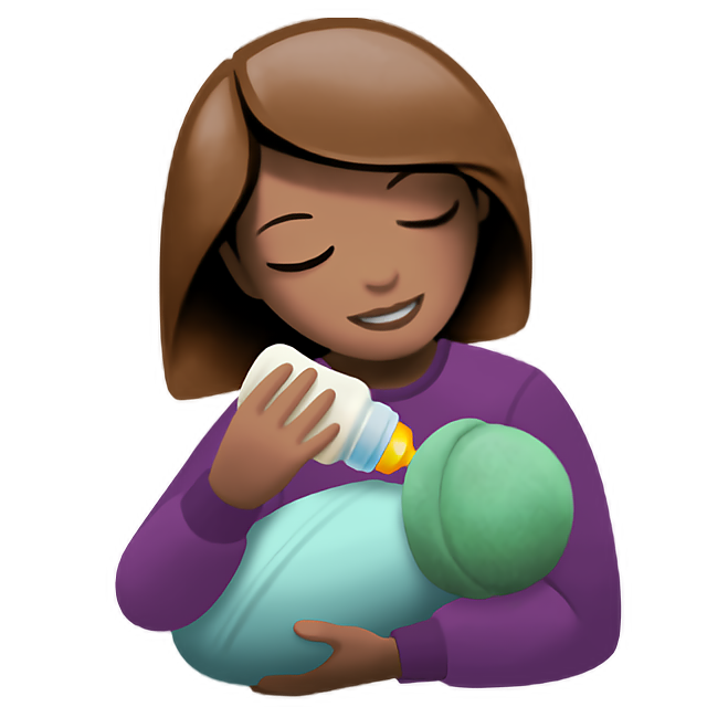Woman Feeding Baby: Medium Skin Tone