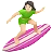 Woman Surfing: Light Skin Tone