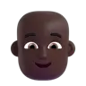 Person: Dark Skin Tone, Bald Emoji 🧑🏿‍🦲 image - Microsoft 3D Fluent style