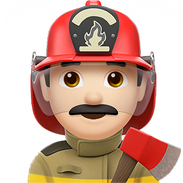 Man Firefighter: Light Skin Tone