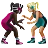Women Wrestling: Dark Skin Tone, Medium-Light Skin Tone