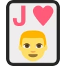 Cartão jogando, jaque, de, corações 🂻 image - EmojiTwo style