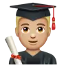 Man Student: Medium-Light Skin Tone Emoji 👨🏼‍🎓 image - WhatsApp style